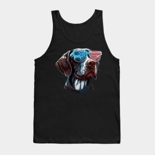 Pointer dog 4th of July Tank Top